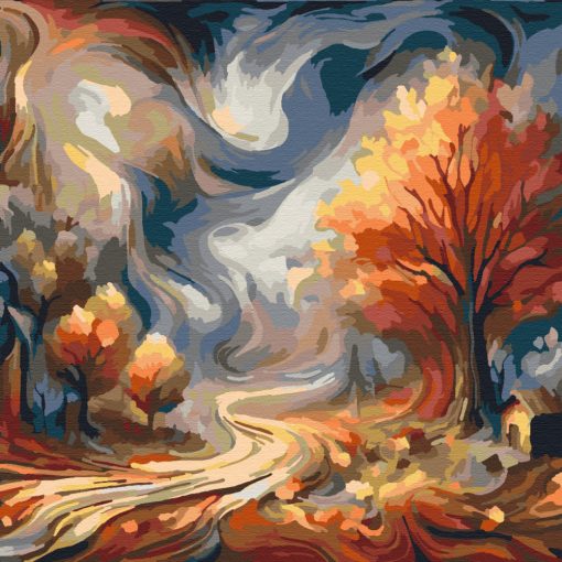 Őszi táj - Számfestő készlet kereten 40x40