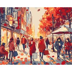 Őszi sétány - Számfestő készlet kereten 40x50