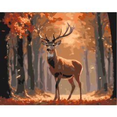 Az erdő királya - Számfestő készlet kereten 40x50