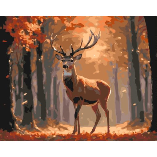 Az erdő királya - Számfestő készlet kereten 40x50