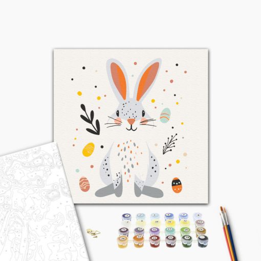 Húsvéti nyuszi 1 - Számfestő készlet kereten 40x40