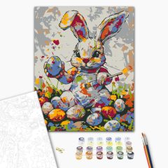 Húsvéti nyuszi 3 - Számfestő készlet kereten 40x50