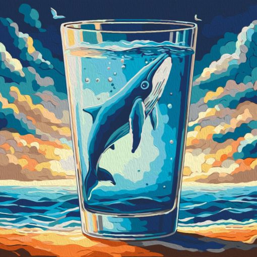 Egy pohár bálna - Számfestő készlet kereten 40x40