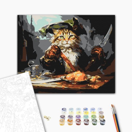 Macskalóz - Számfestő készlet kereten 40x50