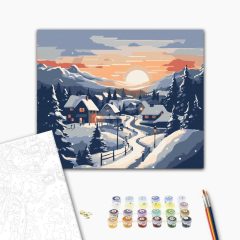   Winterlandschaft - Malen-nach-Zahlen-Set auf Keilrahmen 40x50