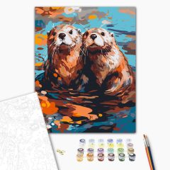 Otter - Malen-nach-Zahlen-Set auf Keilrahmen 40x50