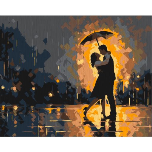 Együtt az esőben - Számfestő készlet kereten 40x50