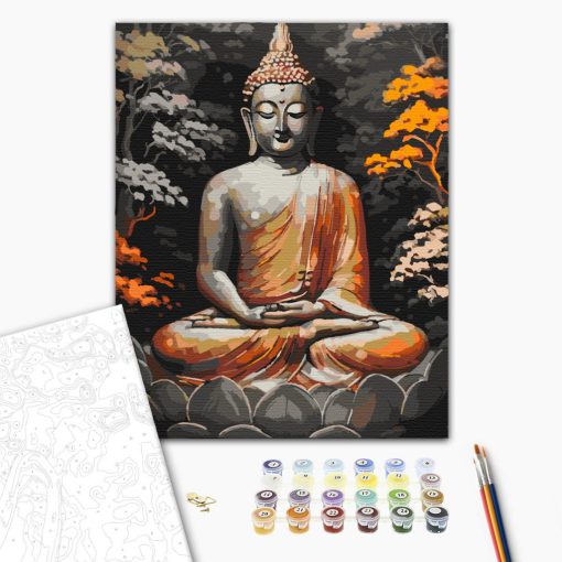 Buddhas Ruhe - Malen-nach-Zahlen-Set auf Keilrahmen 40x50