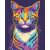 Pop cat - Számfestő készlet kereten 40x50