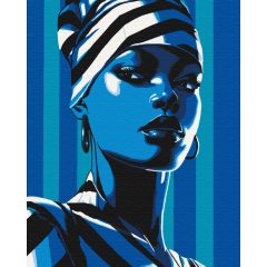 Femme Fatale - Kék - Számfestő készlet kereten 40x50