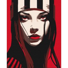 Femme Fatale - Piros - Számfestő készlet kereten 40x50