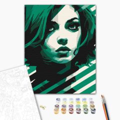 Femme Fatale - Zöld - Számfestő készlet kereten 40x50