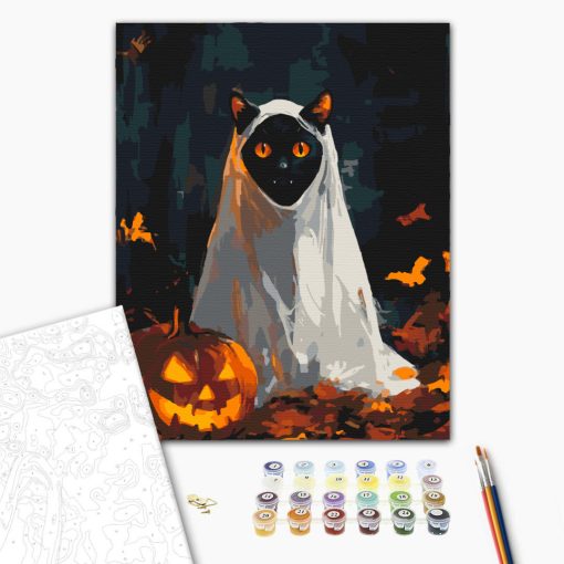 Halloween Geist - Malen-nach-Zahlen-Set auf Keilrahmen 40x50