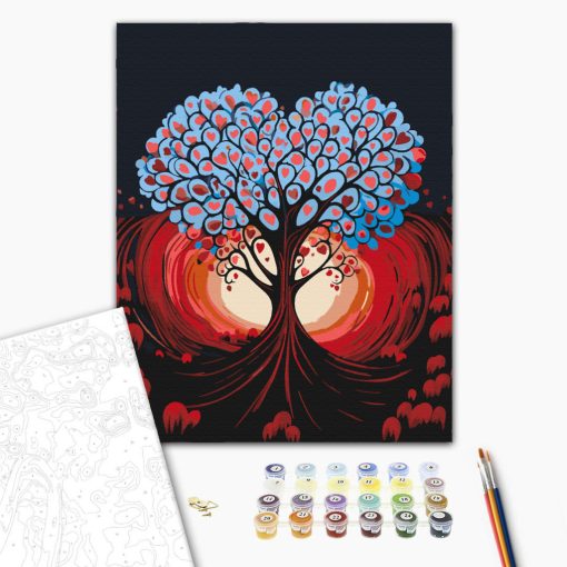 Der Baum der Liebe - Malen-nach-Zahlen-Set auf Keilrahmen 40x50