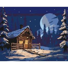 Hangulatos éjszaka - Számfestő készlet kereten 40x50