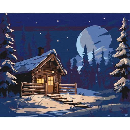 Hangulatos éjszaka - Számfestő készlet kereten 40x50