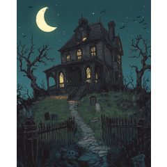 Kísérteties kastély - Számfestő készlet kereten 40x50