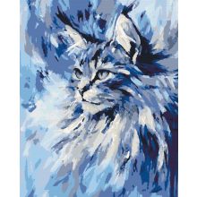 Absztrakt maine coon - Számfestő készlet kereten 40x50