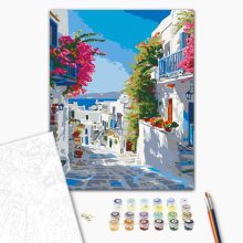 Görög macskakő - Számfestő készlet kereten 40x50