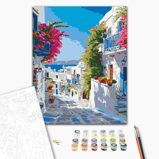 Görög macskakő - Számfestő készlet kereten 40x50