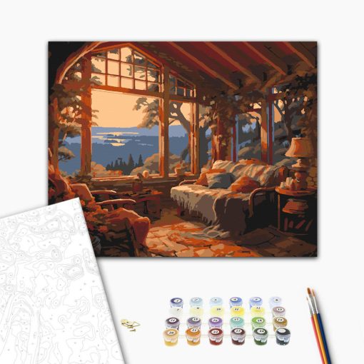 Hosszú nap után - Számfestő készlet kereten 40x50