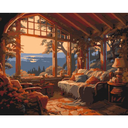 Hosszú nap után - Számfestő készlet kereten 40x50