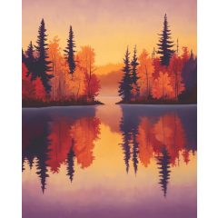 Őszi tó - Számfestő készlet kereten 40x50