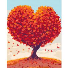 Ősz, természet, szerelem - Számfestő készlet kereten 40x50