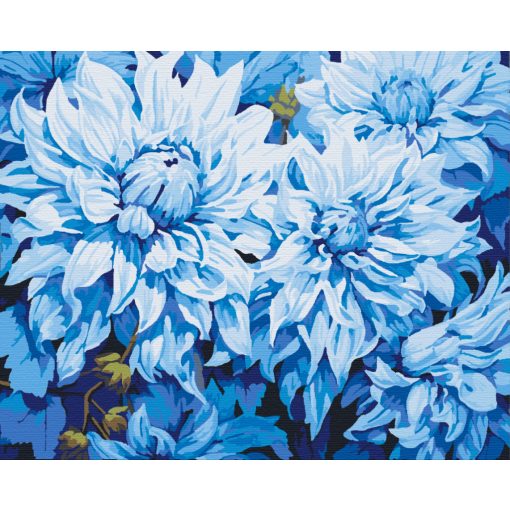 Azúr krizanténok - Számfestő készlet kereten 40x50