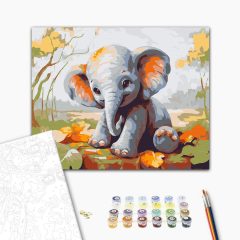 Kiselefánt - Számfestő készlet kereten 40x50