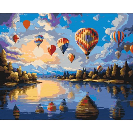 Ballon felvonulás - Számfestő készlet kereten 40x50