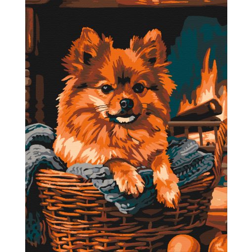 Cukiság a kandallónál 2 - Számfestő készlet kereten 40x50