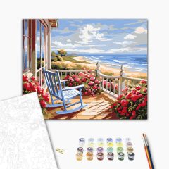 Tengerparti béke - Számfestő készlet kereten 40x50