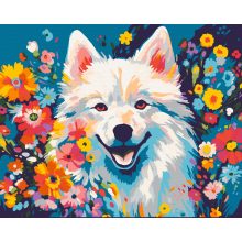 Kutyavirág - Számfestő készlet kereten 40x50