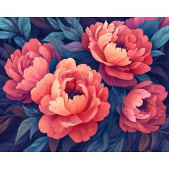 Virágzó rózsa - Számfestő készlet kereten 40x50