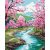 Virágos patakpart - Számfestő készlet kereten 40x50