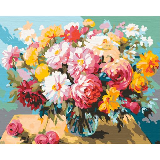 Virág csendélet - Számfestő készlet kereten 40x50