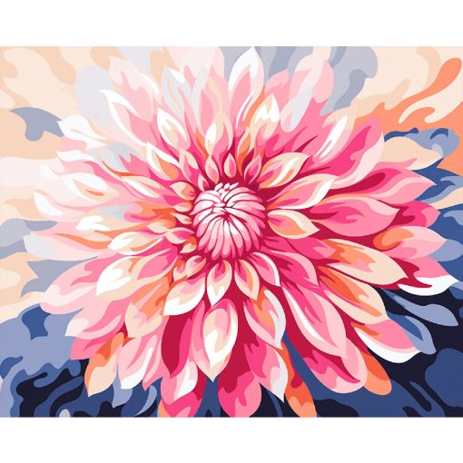 Zen virág - Számfestő készlet kereten 40x50