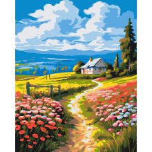 Színes rét - Számfestő készlet kereten 40x50