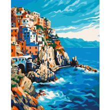 Tengeri város - Számfestő készlet kereten 40x50