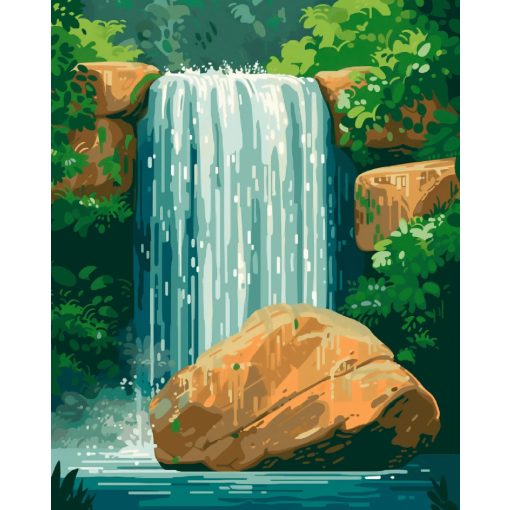 Boulder vízesés - Számfestő készlet kereten 40x50