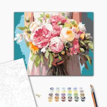 Menyasszonyi csokor - Számfestő készlet kereten 40x50