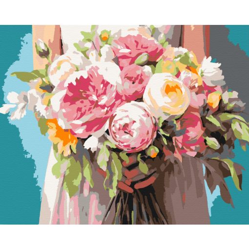 Menyasszonyi csokor - Számfestő készlet kereten 40x50