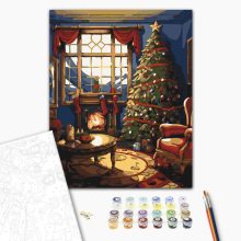 Karácsony este - Számfestő készlet kereten 40x50