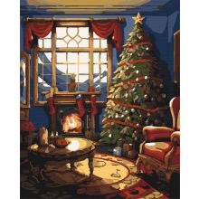 Karácsony este - Számfestő készlet kereten 40x50