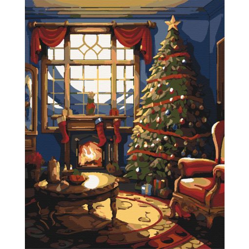 Karácsony este - Számfestő készlet kereten 40x50