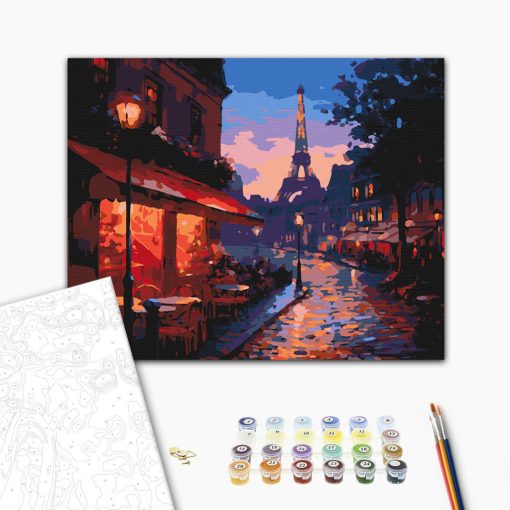 Párizs nyugodt utcái - Számfestő készlet kereten 40x50