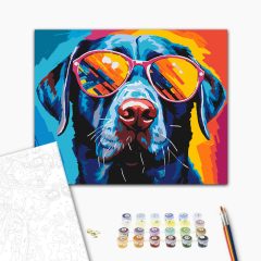 Kutyalaza - Számfestő készlet kereten 40x50