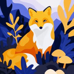 Nyugodt róka - Számfestő készlet kereten 40x40