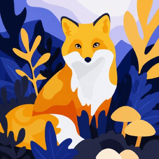 Nyugodt róka - Számfestő készlet kereten 40x40